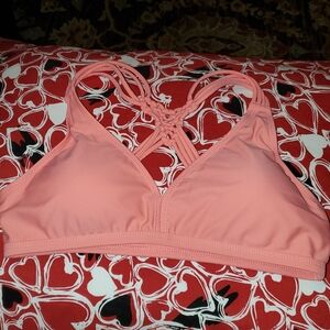 Marilyn Monroe Elegant Back Coral Bikini Top